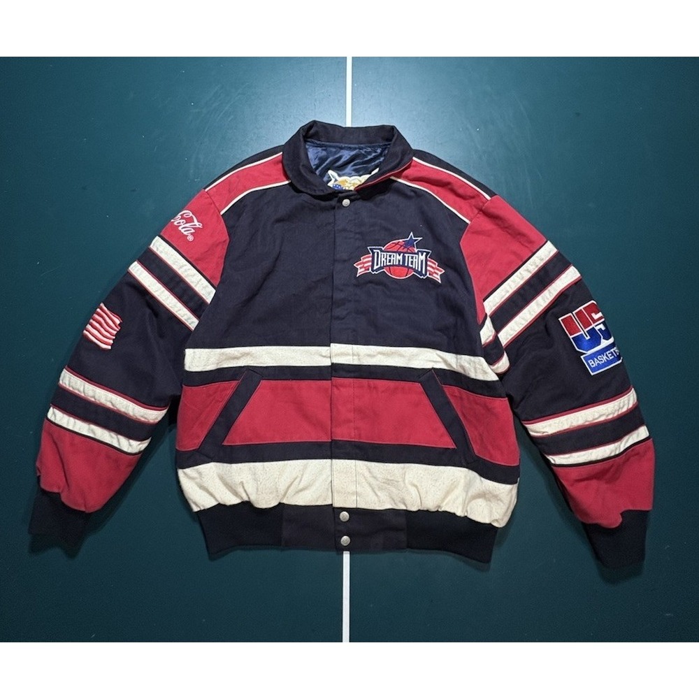 Vintage 1992 Jeff Hamilton USA Basketball Dream Team Bomber Jacket Large Rare